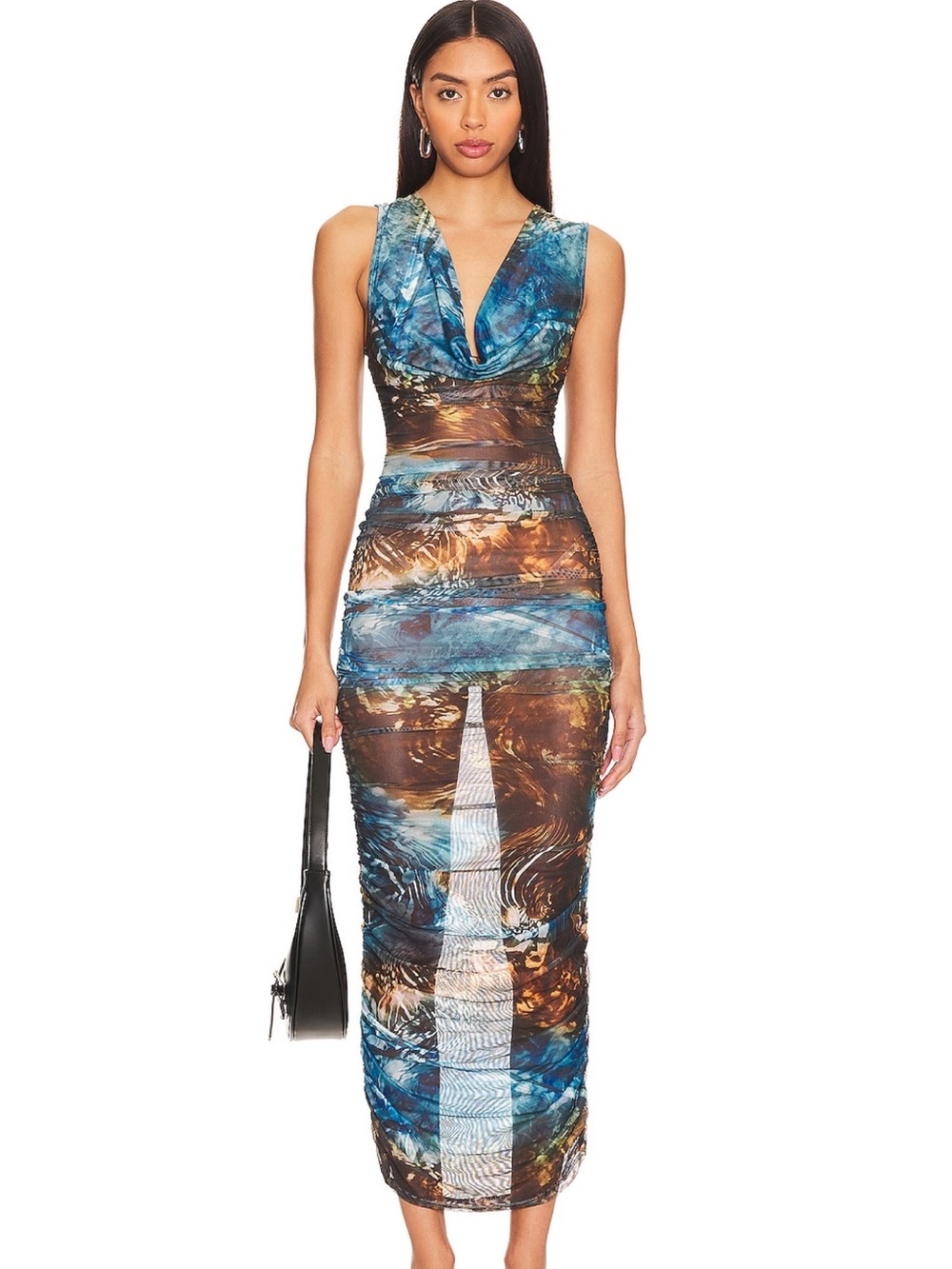 SUPERDOWN Printed Mesh Midi Dress – Size Small (Sold Out!)